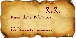 Kamarás Károly névjegykártya